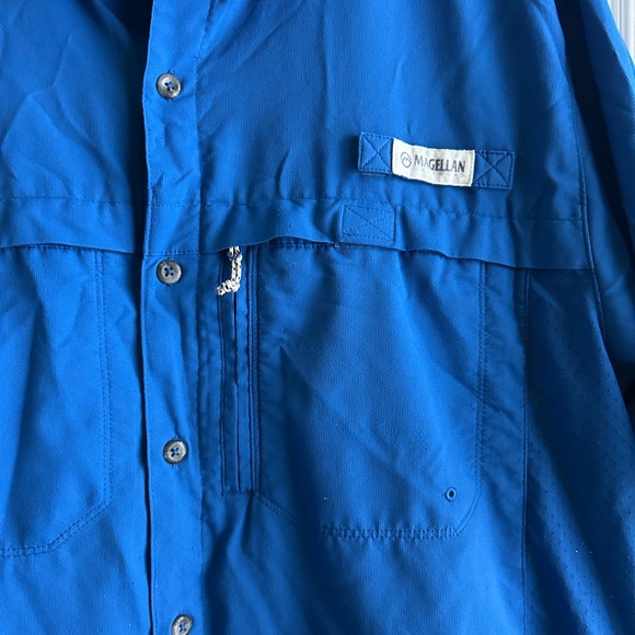 Magellan Outdoors Men's Laguna Madre Solid Short Sleeve Fishing Shirt Size L - Picture 4 of 6